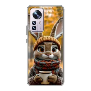 Друкований чохол 'Звірята з кавою' для Xiaomi 12 / 12X (Зайчик з кавою)