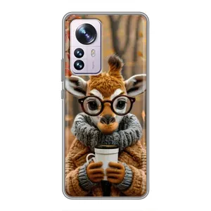 Друкований чохол 'Звірята з кавою' для Xiaomi 12 / 12X (Жираф з кавою)