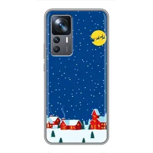 Силиконовый бампер на рождество для Xiaomi 12T Pro (Город в снегу)
