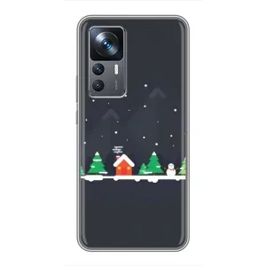 Силиконовый бампер на рождество для Xiaomi 12T Pro (Город зимний)