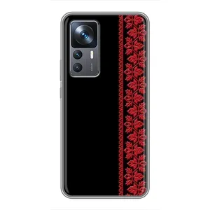 Силиконовый Чехол на Xiaomi 12T Pro (Красная Вышиванка)