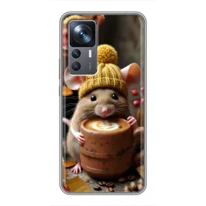Печатный чехол «Зверята с кофе» для Xiaomi 12T Pro (Мышка с кофе)