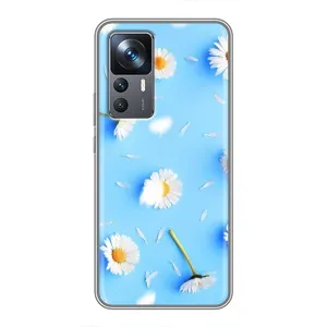 Чехол с Цветами для Xiaomi 12T Pro (ромашки на голубом)
