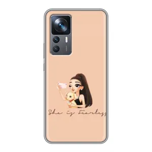 Силиконовый Чехол на Xiaomi 12T Pro с картинкой Стильных Девушек (С собакой)