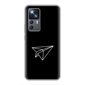 Чохол з картинками на чорному фоні для Xiaomi 12T Pro (Літак)