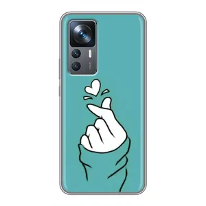 Чехлы (Знак сердечка) на Xiaomi 12T Pro (Сердечко на бирюзовом)