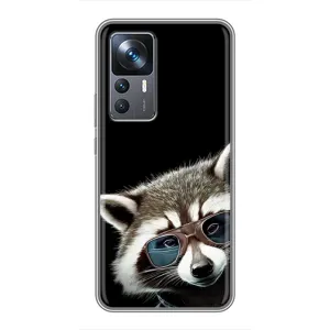 Силиконовый Чехол с Енотами на Xiaomi 12T Pro (Стильный Енот)