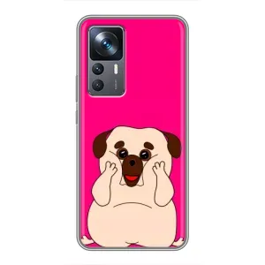 Чехол (ТПУ) Милые собачки для Xiaomi 12T Pro (Веселый Мопсик)
