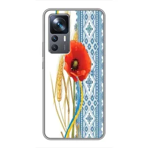 Силиконовый Чехол на Xiaomi 12T Pro с картинкой Вышиванки (Вышиванка с цветком)