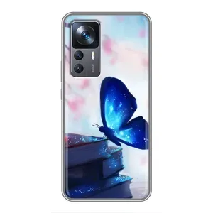 Силиконовый бампер с картинкой животных для Xiaomi 12T (Бабочка синяя)