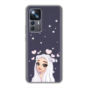 Чехол Стильные девушки на Xiaomi 12T (Девушка и сердечки)