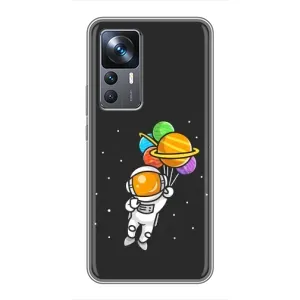 Силиконовый Чехол с принтом "Космонавты" на Xiaomi 12T (Космонавт с шариками)