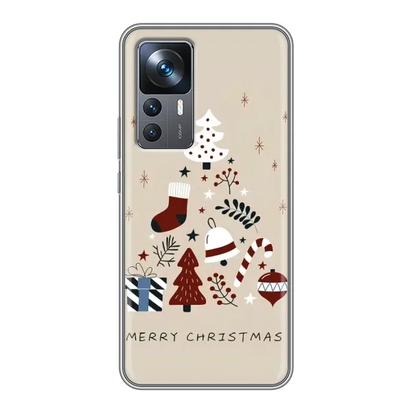 Чехол с рисунком «Merry Christmas» для Xiaomi 12T Чехол с рисунком «Merry Christmas» для Xiaomi 12T