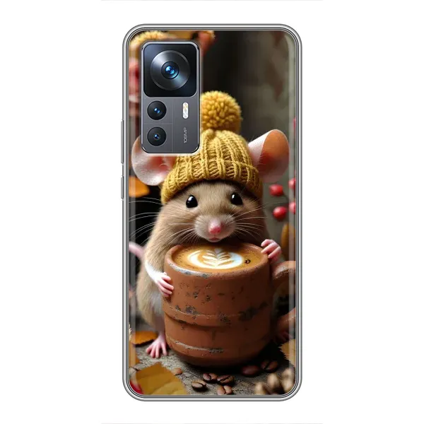 Чехол с рисунком «Мышка с кофе» для Xiaomi 12T Чехол с рисунком «Мышка с кофе» для Xiaomi 12T