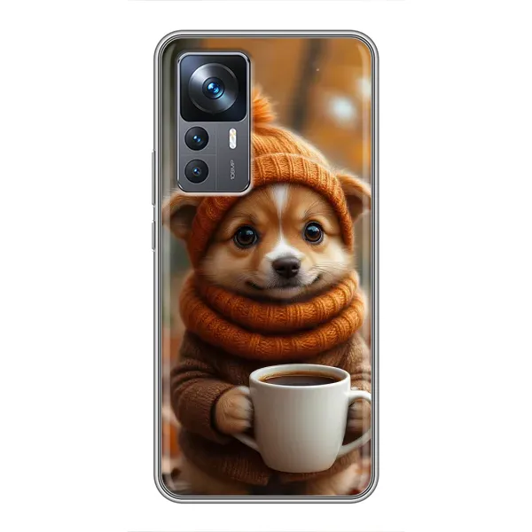 Чехол с рисунком «Собачка с кофе» для Xiaomi 12T Чехол с рисунком «Собачка с кофе» для Xiaomi 12T