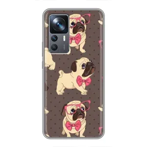 Чехол (ТПУ) Милые собачки для Xiaomi 12T (Собачки Мопсики)