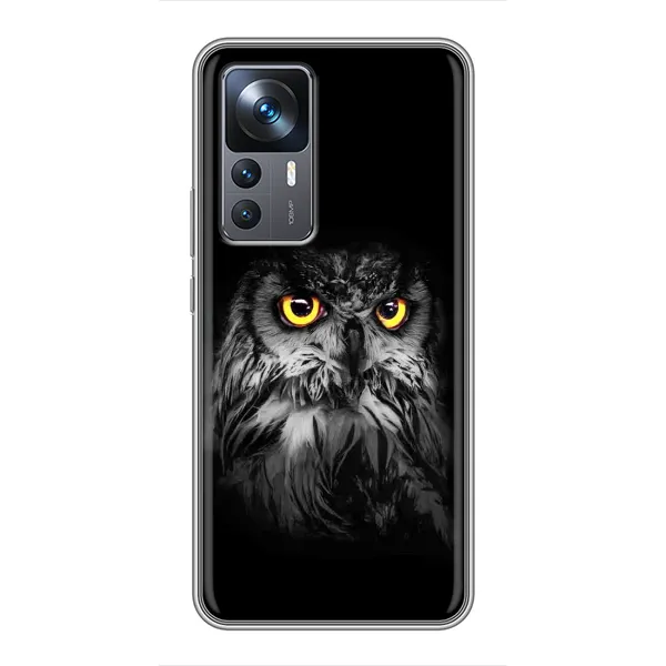 Чехол с рисунком «Сова на чёрном» для Xiaomi 12T Чехол с рисунком «Сова на чёрном» для Xiaomi 12T