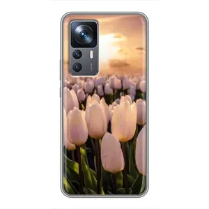 Чехлы с картинкой (Тюльпаны) на Сяоми 12Т (Закат с цветами)