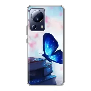 Силіконовий бампер з картинкою звірів для Xiaomi 13 Lite (Метелик синій)