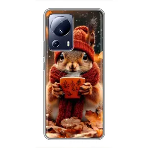 Друкований чохол 'Звірята з кавою' для Xiaomi 13 Lite (Білка з кавою)