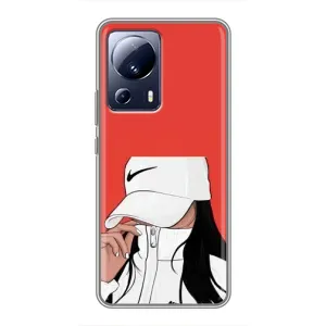 Силіконовый Чохол на Xiaomi 13 Lite з картинкой Модных девушек (Дівчина Nike)
