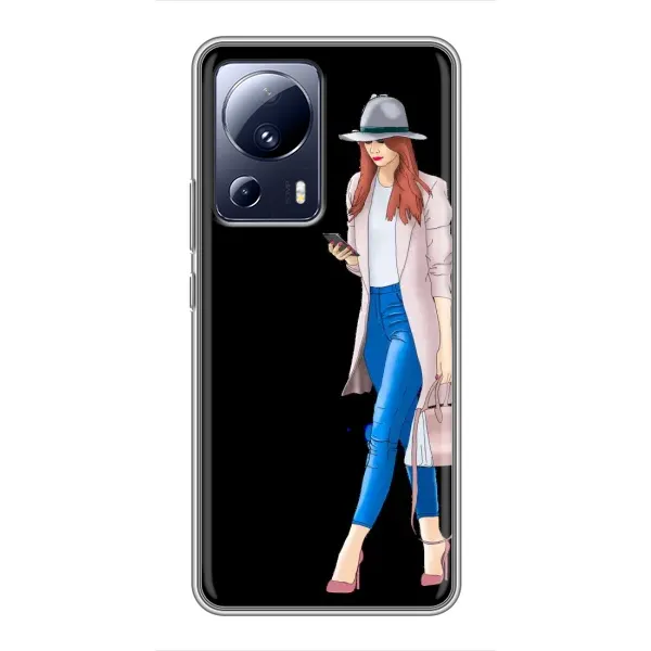 Чехол с рисунком «Девушка со смартфоном» для Xiaomi 13 Lite Чехол с рисунком «Девушка со смартфоном» для Xiaomi 13 Lite