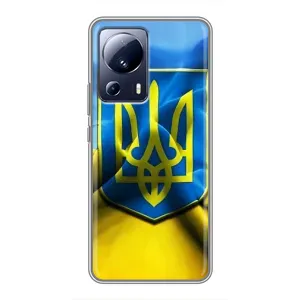 Чехол с картинкой (Патриотический ГЕРБ) на Xiaomi 13 Lite (Герб и Флаг Украины)