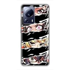 Силіконові чохлі з очіма Anime для Сяомі 13 лайт (Очі на чорному)