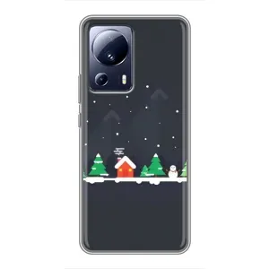 Силиконовый бампер на рождество для Xiaomi 13 Lite (Город зимний)