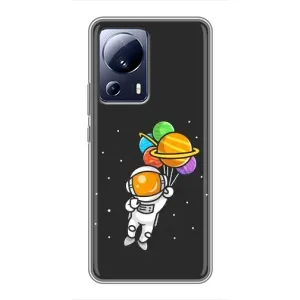 Силиконовый Чехол с принтом "Космонавты" на Xiaomi 13 Lite (Космонавт с шариками)