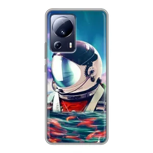 Силиконовый Чехол с принтом "Космонавты" на Xiaomi 13 Lite (Космонавт в воде)