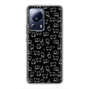 Чохол на тематику: Коти для Xiaomi 13 Lite (Котики на чорному)