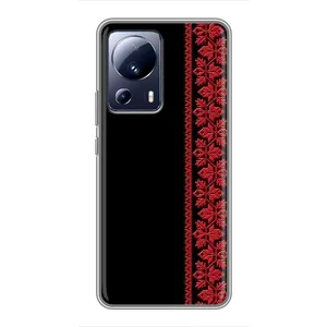 Силиконовый Чехол на Xiaomi 13 Lite (Красная Вышиванка)