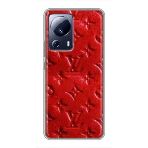 Текстурный Чехол Louis Vuitton для Сяоми 13 Лайт (Красный ЛВ)