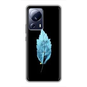 Чохол з картинками на чорному фоні для Xiaomi 13 Lite (Листя)