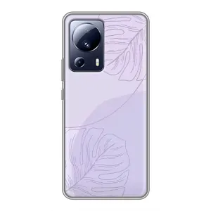 Чехол цветочный дизайн для Xiaomi 13 Lite (Монстера фиолетовая)