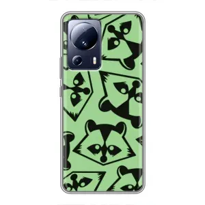 Силіконовий Чохол з Энотами на Xiaomi 13 Lite (Мордочки Єнота)