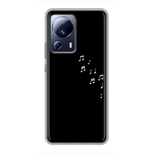 Чохол з картинками на чорному фоні для Xiaomi 13 Lite (Ноти)