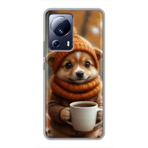 Друкований чохол 'Звірята з кавою' для Xiaomi 13 Lite (Песик з кавою)