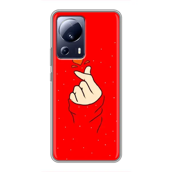 Чехол с рисунком «Сердце на красном» для Xiaomi 13 Lite