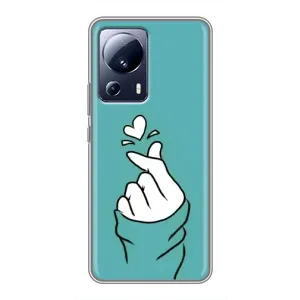 Чехлы (Знак сердечка) на Xiaomi 13 Lite (Сердечко на бирюзовом)