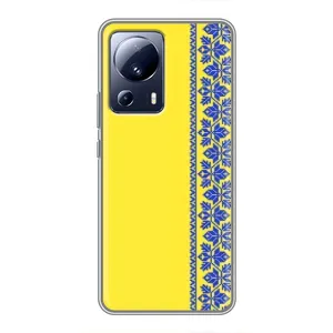Силиконовый Чехол на Xiaomi 13 Lite (Вышиванка на желтом)