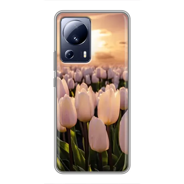 Чехол с рисунком «Закат с цветами» для Xiaomi 13 Lite