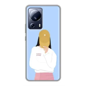 Силіконовый Чохол на Xiaomi 13 Lite з картинкой Модных девушек (Жовта кепка)