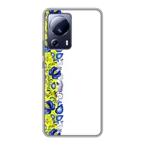 Силиконовый Чехол на Xiaomi 13 Lite с картинкой Вышиванки (Желто-синяя вышиванка)