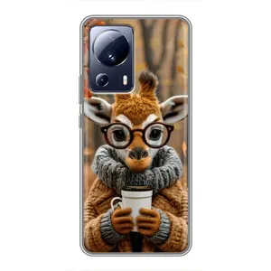 Друкований чохол 'Звірята з кавою' для Xiaomi 13 Lite (Жираф з кавою)