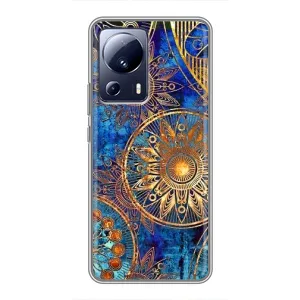 Чохли з сенсом на Xiaomi 13 Lite (Золоті узори)