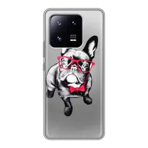 Чехол (ТПУ) Милые собачки для Xiaomi 13 Pro (Бульдог в очках)