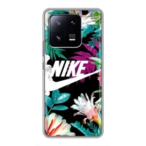 Силіконовый Чохол на Xiaomi 13 Pro з картинкою НАЙК (Квітковий Nike)