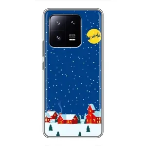 Силиконовый бампер на рождество для Xiaomi 13 Pro (Город в снегу)